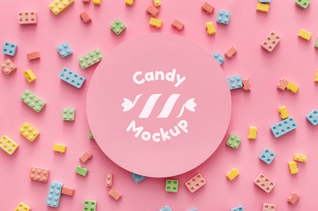 Sweet Candies Arrangement With Mock-Up Psd