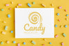 Sweet Candies Assortment With Mock-Up Psd