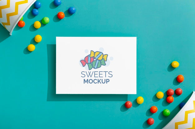 Sweet Candies Assortment With Mock-Up Psd