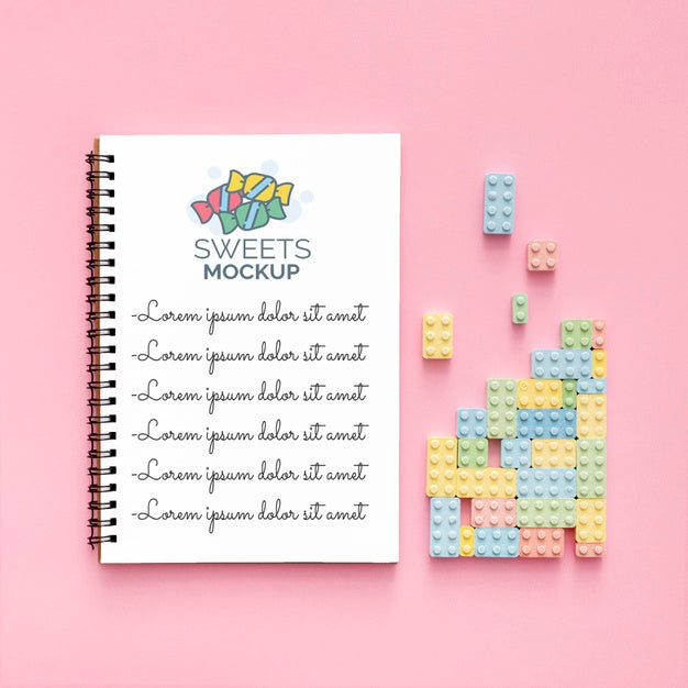 Sweet Candies Composition With Mock-Up Psd