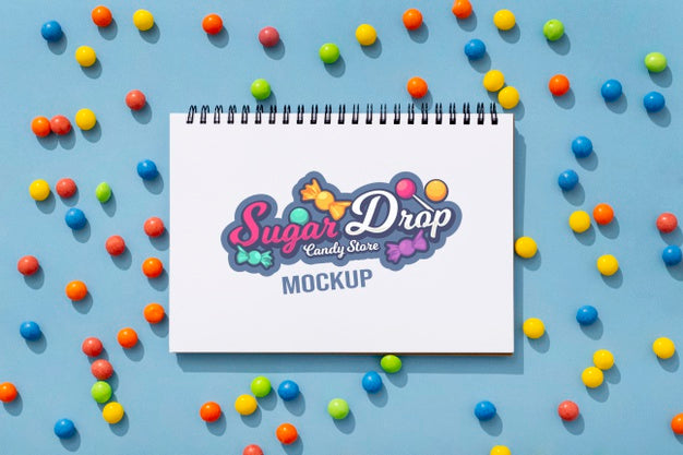 Sweet Candies Composition With Mock-Up Psd