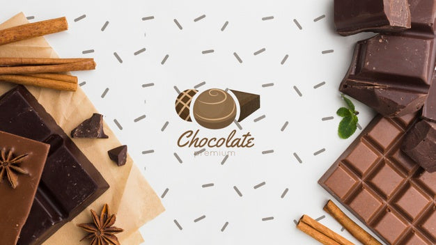 Sweet Chocolate With White Background Mock-Up Psd