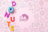 Sweet Donut And Letters Arrangement With Mock-Up Psd
