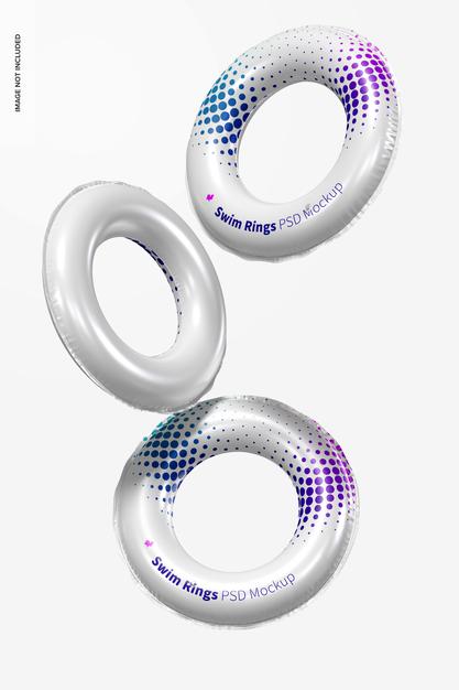 Swim Rings Mockup, Floating Psd