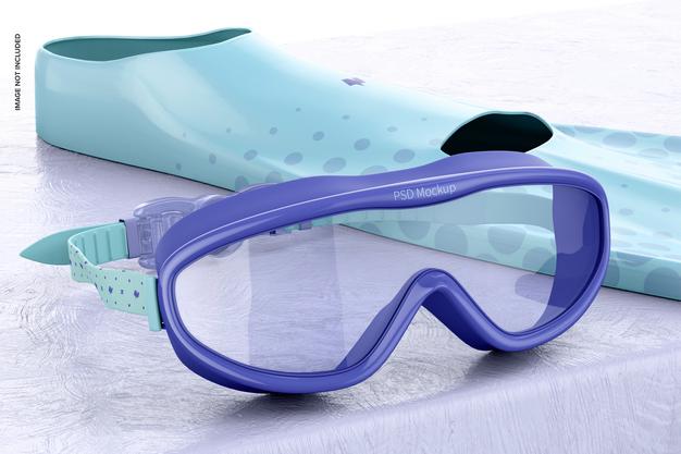 Swimming Goggles Mockup, Left View Psd