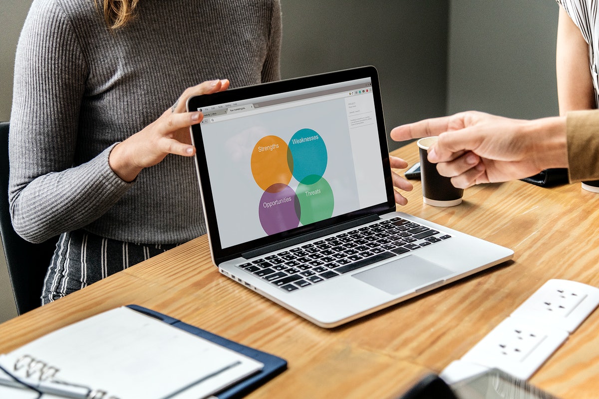 Swot Analysis On A Laptop Screen