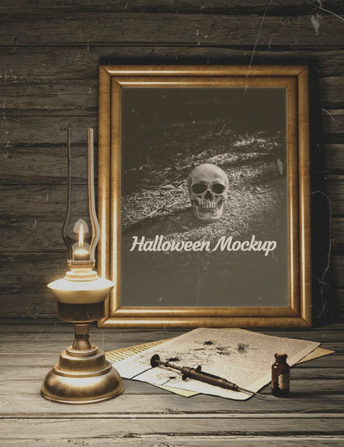 Syringe With Poison Halloween Black Horror Mock-Up Psd