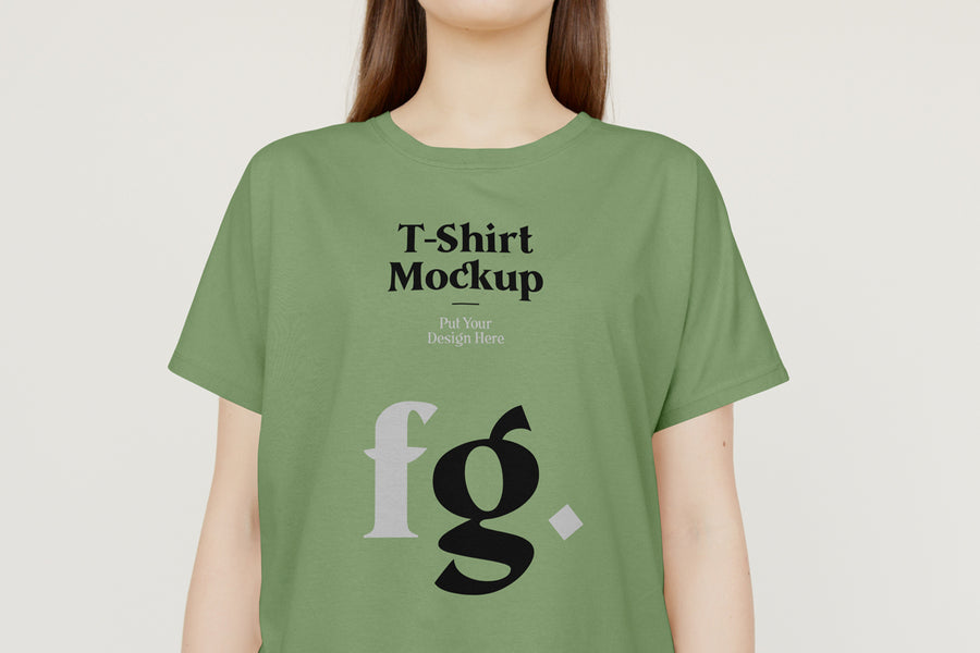 T-Shirt On Woman Psd Mockup