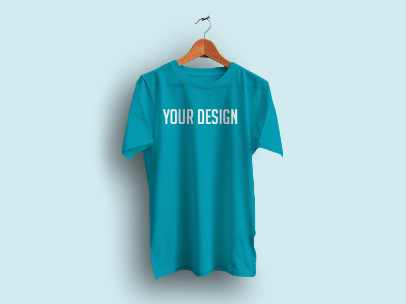 Realistic Hanging T-shirt Mockup with Empty Background