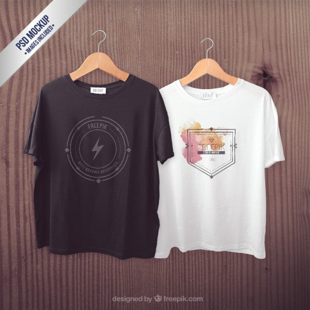 Double T-Shirt Mockup Psd