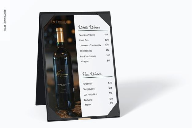 Table Leather Menu Holder Mockup, Left View Psd