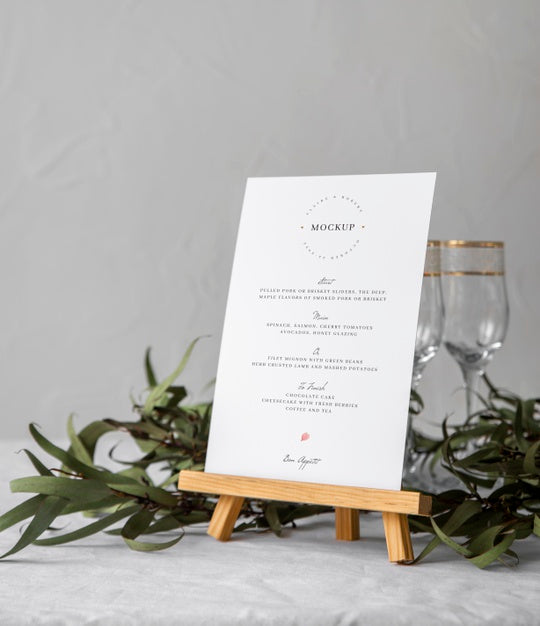 Table Menu Display Mock-Up Psd
