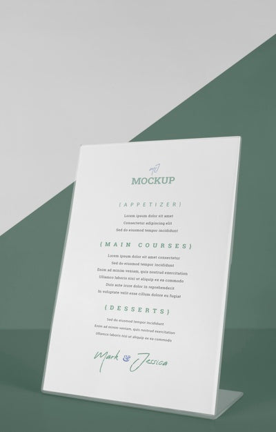 Table Menu Mock-Up Psd