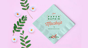 Table Paper Napkin Mockup Psd
