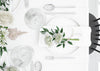 Table Prepared To Eat With Cutlery And Decorative Flowers On Top View Psd
