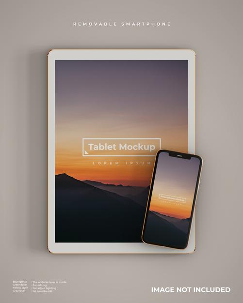 Tablet And Smartphone Mockup Looks Psd