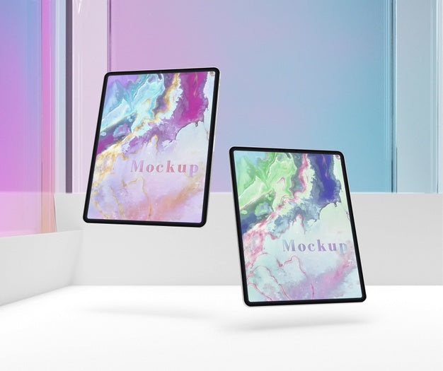 Tablet Collection Floating Mock-Up Psd