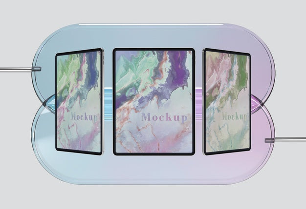 Tablet Collection With Glass Support Psd
