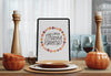 Tablet Device For Thanksgiving Day With Table Arrangement Psd