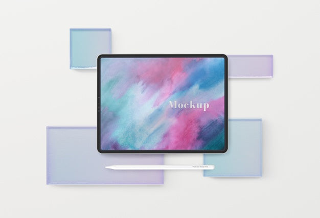 Tablet Device With Different Glass Shapes Psd