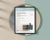 Tablet Mock-Up Composition With Stone And Metallic Elements Psd