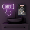 Tablet Mock-Up In Bathroom With Purple Neon Lights Psd