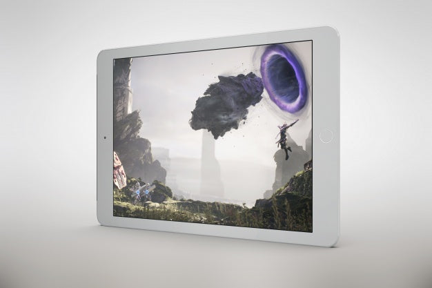 Tablet Mock Up Lateral View Psd
