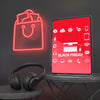 Tablet Mock-Up With Neon Lights And Headphones Psd