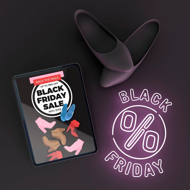 Tablet Mock-Up With Purple Neon Lights Psd