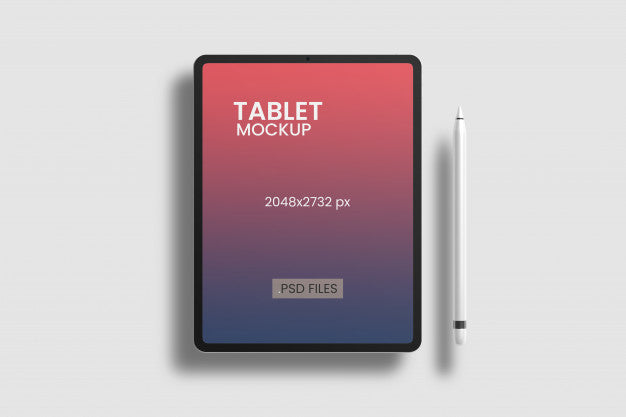 Tablet Mockup Top Angle View Psd