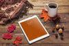 Tablet Mockup With Autumn Concept Psd