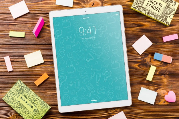 Tablet Mockup With Back To School Concept Psd