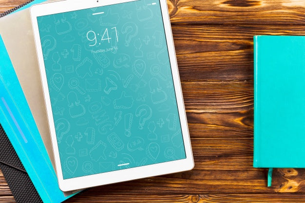 Tablet Mockup With Back To School Concept Psd