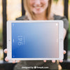 Tablet Mockup With Blurred Woman Psd