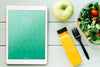 Tablet Mockup With Healthy Food Psd