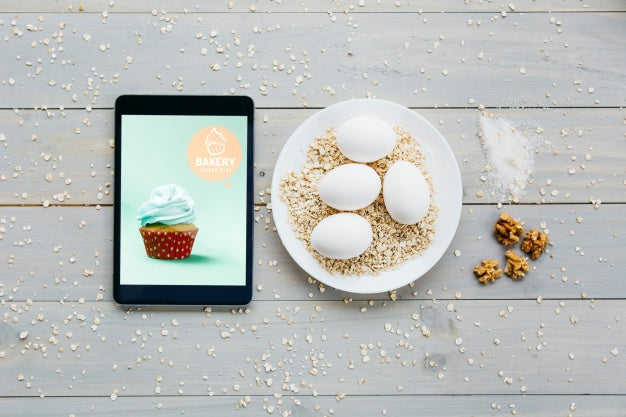 Tablet Mockup With Kitchen Concept Psd