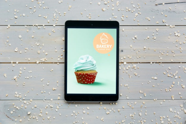 Tablet Mockup With Kitchen Concept Psd