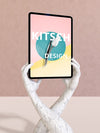 Tablet Mockup With Kitsch Concept Psd