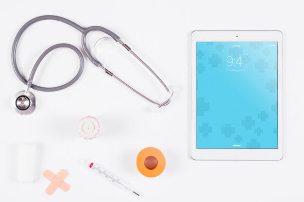 Tablet Mockup With Medical Concept Psd