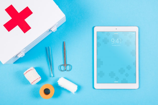 Tablet Mockup With Medical Concept Psd