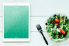 Tablet Mockup With Salad Psd