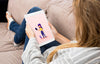 Tablet Mockup With Woman Chilling On Couch Psd