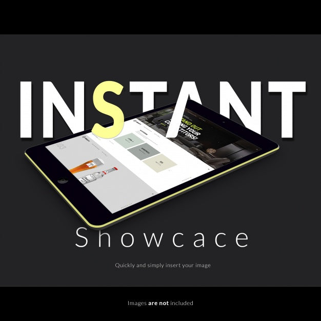 Tablet On Dark Background Mock Up Psd