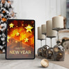 Tablet On Table With Wish For New Year Night Psd