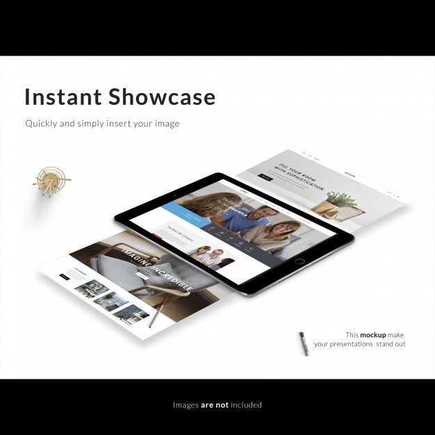 Tablet On White Background Mock Up Psd