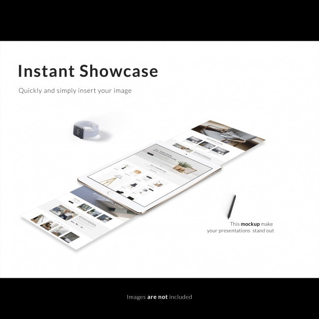 Tablet On White Background Mock Up Psd
