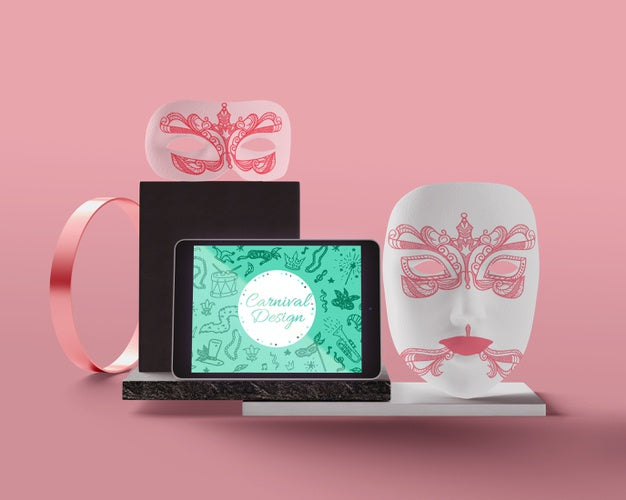 Tablet With Carnival Presentation Psd
