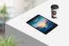 Tablet With Coffee Cup Mockup