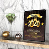 Tablet With New Year Message On Shelf Psd