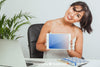 Tablet'S Mock Up, Office And Happy Woman Psd